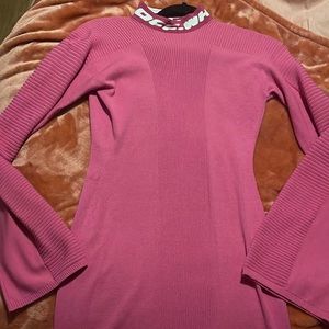 Off-white bubble gum pink mini dress